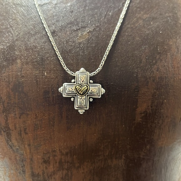 Brighton | Cherish Loving Gold Silver Plated Cross Necklace Adjustable - Picture 3 of 7
